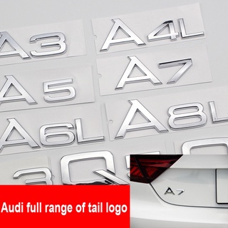 สติกเกอร์ตราสัญลักษณ์ โลโก้หางรถยนต์ สําหรับ Audi A3 A4 A5 A6 A7 A4L A6L A8L Q3 Q5 Q7