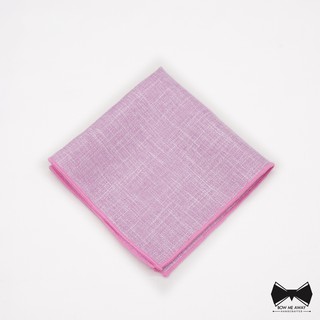ผ้าเช็ดหน้าสูทลินินชมพู-Pink Linen pocket square