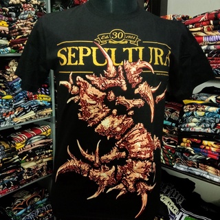 เสื้อยืดโอเวอร์ไซส์เสื้อยืดผ้าฝ้าย 16R293 NTS Ts TSHIRT SEPULTURA BRAZILIAN HEAVY METAL ROCK BAND SPECIAL LABEL LIMITED