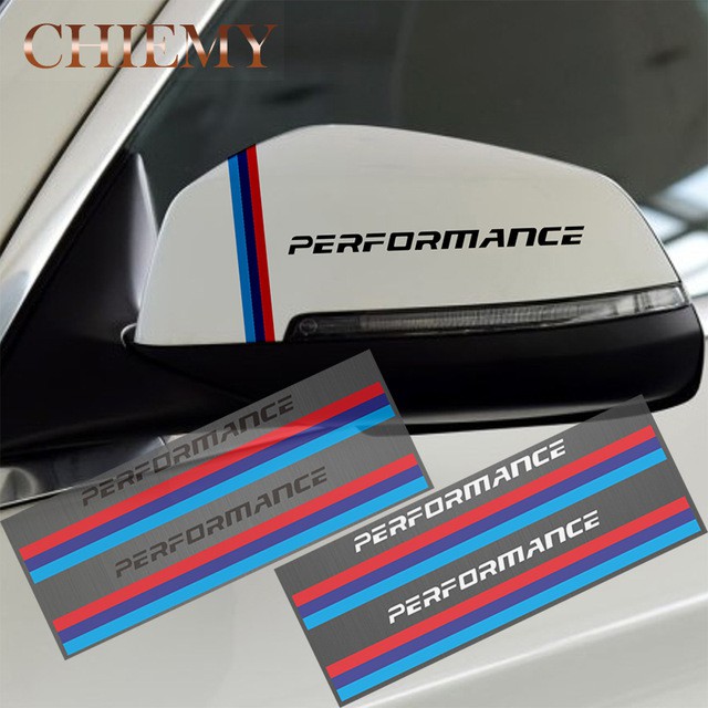 2pcs-new-performance-logo-กระจกสะท้อนแสงรถสปอร์ตตกแต่งรถยนต์สำหรับ-bmw