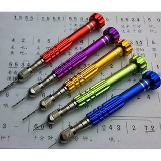 สว่านมือ อลูมิเนียมอัลลอยเคลือบสี Mini Hand Drill พร้อมตัวจับดอกสว่าน 4 ขนาด