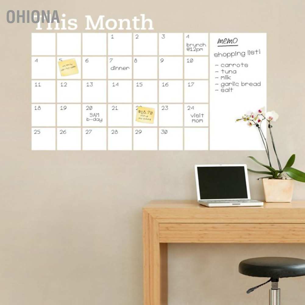 ohiona-สติกเกอร์กระดานดํา-สติกเกอร์ไวนิลกระดานดํา-ปฏิทิน-กระดานดํา-pvc-diy-เขียนแพลนเนอร์รายเดือน-สําหรับบ้าน-ห้องเรียน