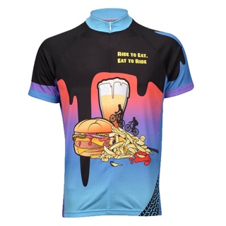 【โปรโมชั่น】เสื้อแขนสั้นลําลอง ลาย Ride To Eat Men 2024 สําหรับขี่จักรยาน MTB