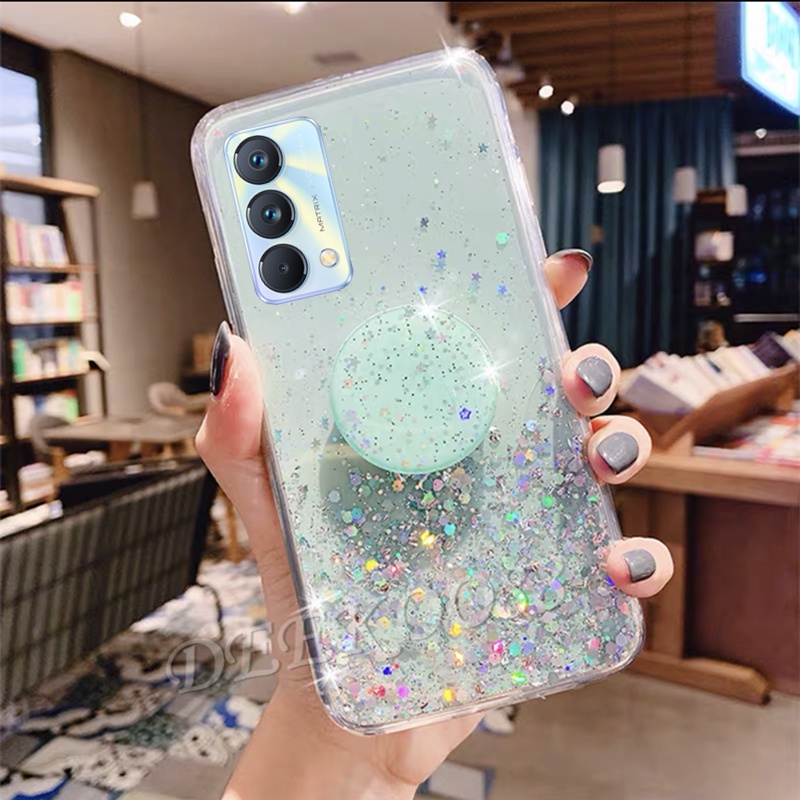 เคสโทรศัพท์-realme-gt-master-edition-bling-phone-case-glitter-star-space-with-stand-holder-tpu-soft-cover-เคส-realmegt-casing