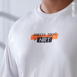 เสื้อยืดขายดีZIRCUIT เสื้อยืดแขนสั้น OVERSIZE cotton100% สกรีนลาย BOADING P NRT-BKKS-3XL