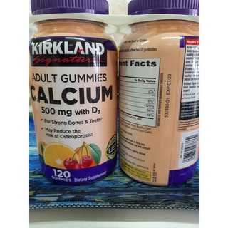 ภาพขนาดย่อของภาพหน้าปกสินค้าKirkland Signature Calcium 500 mg with D3 Adult Gummies 120 Gummies จากร้าน 1993sarahayo บน Shopee ภาพที่ 3