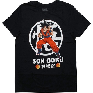 เสือยืดผู้ชาย ✳เสื้อแขนสั้น การ์ตูน Dragon Ball Super Son Goku Kanji Mens T-Shirt เสื้อยืดอนิเมะ