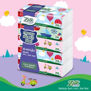 Zilk Facial Tissue 115 Sheets*5 Packs ซิลค์กระดาษทิชชู่เช็ดหน้า 5 แพ็ค