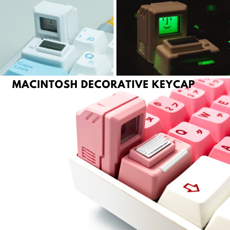 ภาพหน้าปกสินค้าปุ่มกดคีย์บอร์ด แบบโปร่งแสง ลาย MAC Keycap สไตล์คลาสสิก เรโทร FC Keycaps