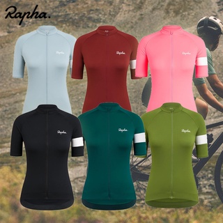 Rapha ใหม่เสื้อยืดแขนสั้นสไตล์คลาสสิก 6 สีสําหรับผู้หญิงขี่จักรยานเสือภูเขา