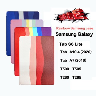 ภาพขนาดย่อของภาพหน้าปกสินค้า103.เคส ฝาพับ ซัมซุง แท็ปเอ สีรุ้ง Samsung Galaxy Tab S6 lite Tab A7 lite Tab A7 2020 มีช่องใส่ปากกา จากร้าน case_fashion_ บน Shopee