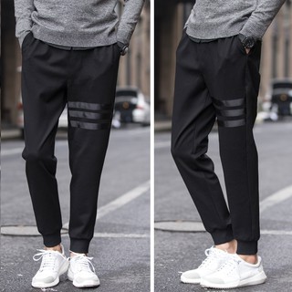 ภาพขนาดย่อของสินค้าCOD กางเกงขายาวลำลอง กางเกงผู้ชาย แฟชั่นสำหรับผู้ชาย (สีดำ)รุ่น KH4