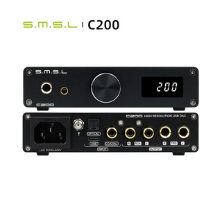 SMSL C200 Audio DAC+Headphone Amp ES9038Q2M 4xOPA1612A USB/Optical/Coaxial/Bluetooth 5.0 inputs TRS Balanced 4.4mm 6.35mm Output