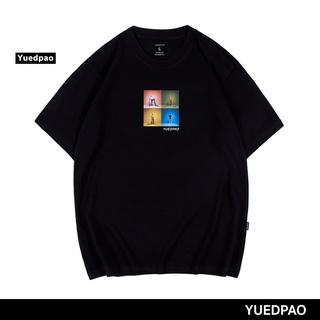 ผ้าฝ้าย 100%Yuedpao เสื้อยืด OVERSIZE รับประกันไม่ย้วย 2 ปี เสื้อยืดสีพื้น OVERSIZE_KV Colorful สีดำS-3XL