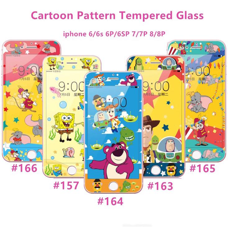 Dumbo Duffy Cartoon Pattern Soft Edge Tempered Glass iphone 6 6s 6plus 7 8 7Plus Film Apple Phone Screen Protector