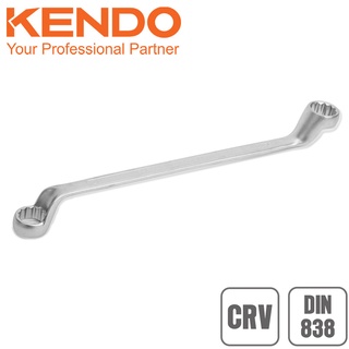 KENDO 15825 ประแจแหวนคอสูง (ชุบโครเมียม) 25x28mm