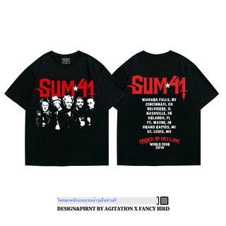 เสื้อยืดโอเวอร์ไซส์▣✣Rock sum41ins street tide แบรนด์ Ami สีกากีไหล่หนักวางแขนห้าจุดผ้าฝ้ายหลวมฤดูร้อนเสื้อยืดผู้ชายS-3X