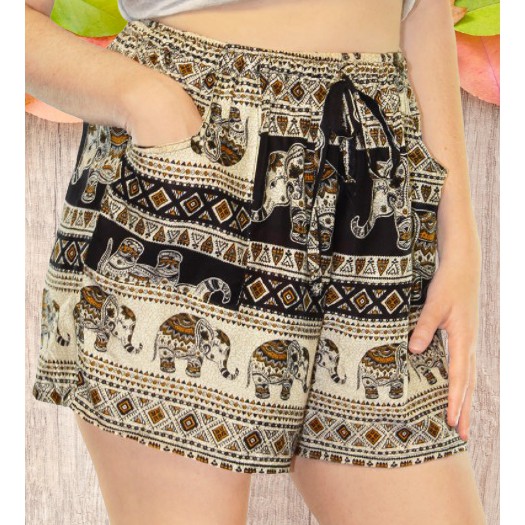 ภาพสินค้ากางเกงขาสั้น กางเกงลายช้าง กางเกงช้างขาสั้น ผู้ชาย/หญิง Shorts Women/ Shorts elephant/Elephant pants จากร้าน ninarcp บน Shopee ภาพที่ 1