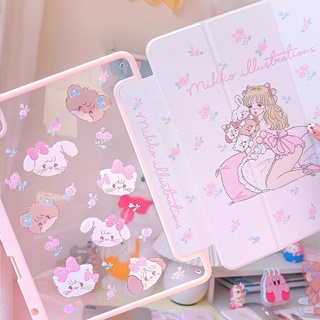 (พรีออเดอร์)Mikko collection IPad case 🐰🌷เคสไอแพดmikkoแบบฝาพับ