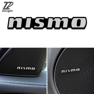 สินค้า สติ๊กเกอร์เครื่องเสียงรถยนต์  4pcs 3D Aluminum Emblem interior Speaker audio Badge Sticker for Nissan Nismo Almera Sentra Livinaa Serena X-trail 12-20
