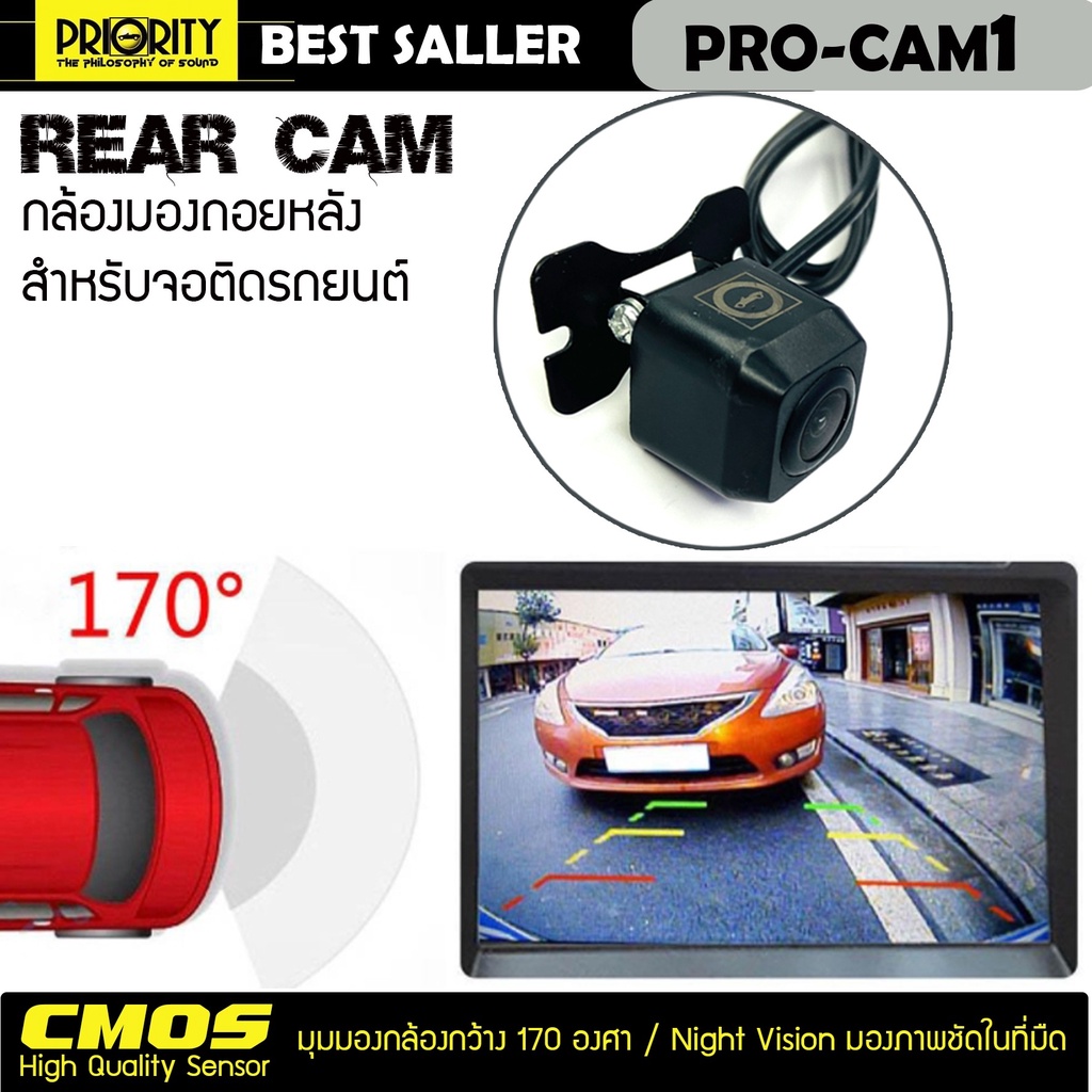 กล้องมองหลัง-priority-รุ่น-pro-cam1-กล้องถอยกลัง-ไพโอริตี้-กล้องจอแอนดรอย-กล้องติดรถขนของ-รถกระบะ