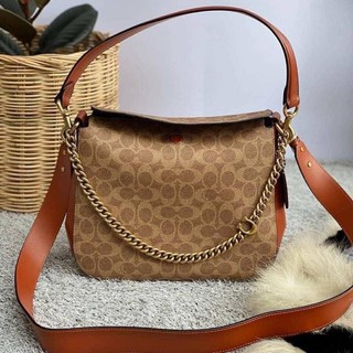 💥Coach Signature Chain Hobo In Signature Canvas