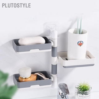 Plutostyle กล่องสบู่ติดผนัง 3 ชั้น หมุนได้ ไม่ต้องเจาะ สําหรับครัวเรือน