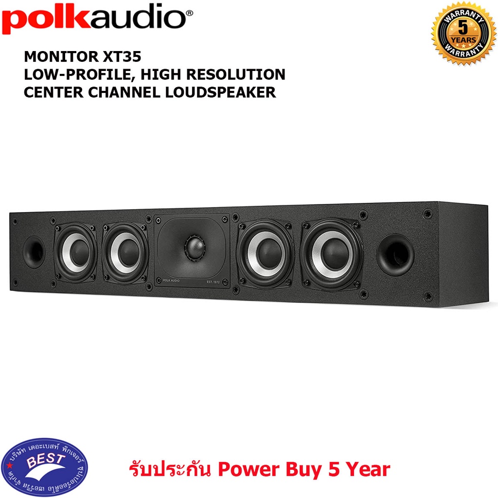 POLK MONITOR XT35 LOW-PROFILE, HIGH RESOLUTION CENTER CHANNEL ...