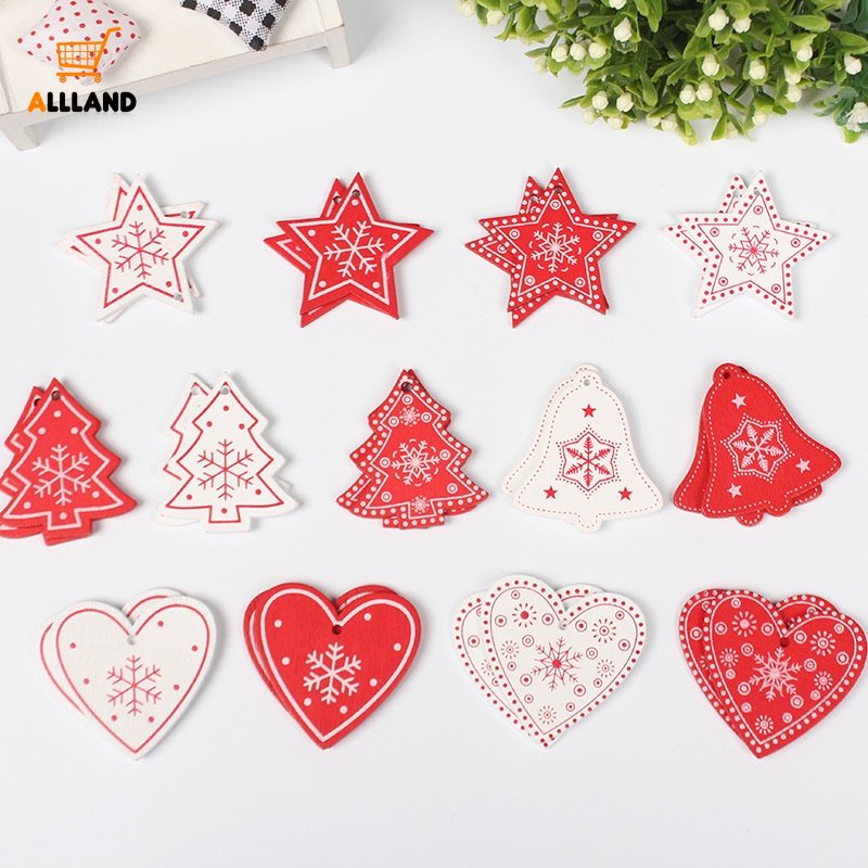 จี้ไม้-รูปหัวใจ-เกล็ดหิมะ-สําหรับแขวนตกแต่งต้นคริสต์มาส-diy-12-ชิ้น