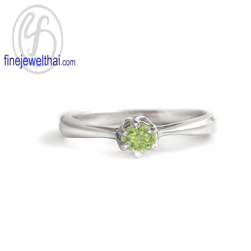 finejewelthai-แหวนเพอริดอท-เพอริดอท-แหวนพลอย-แหวนเงินแท้-พลอยประจำเดือนเกิด-peridot-silver-ring-birthstone-r1376pd