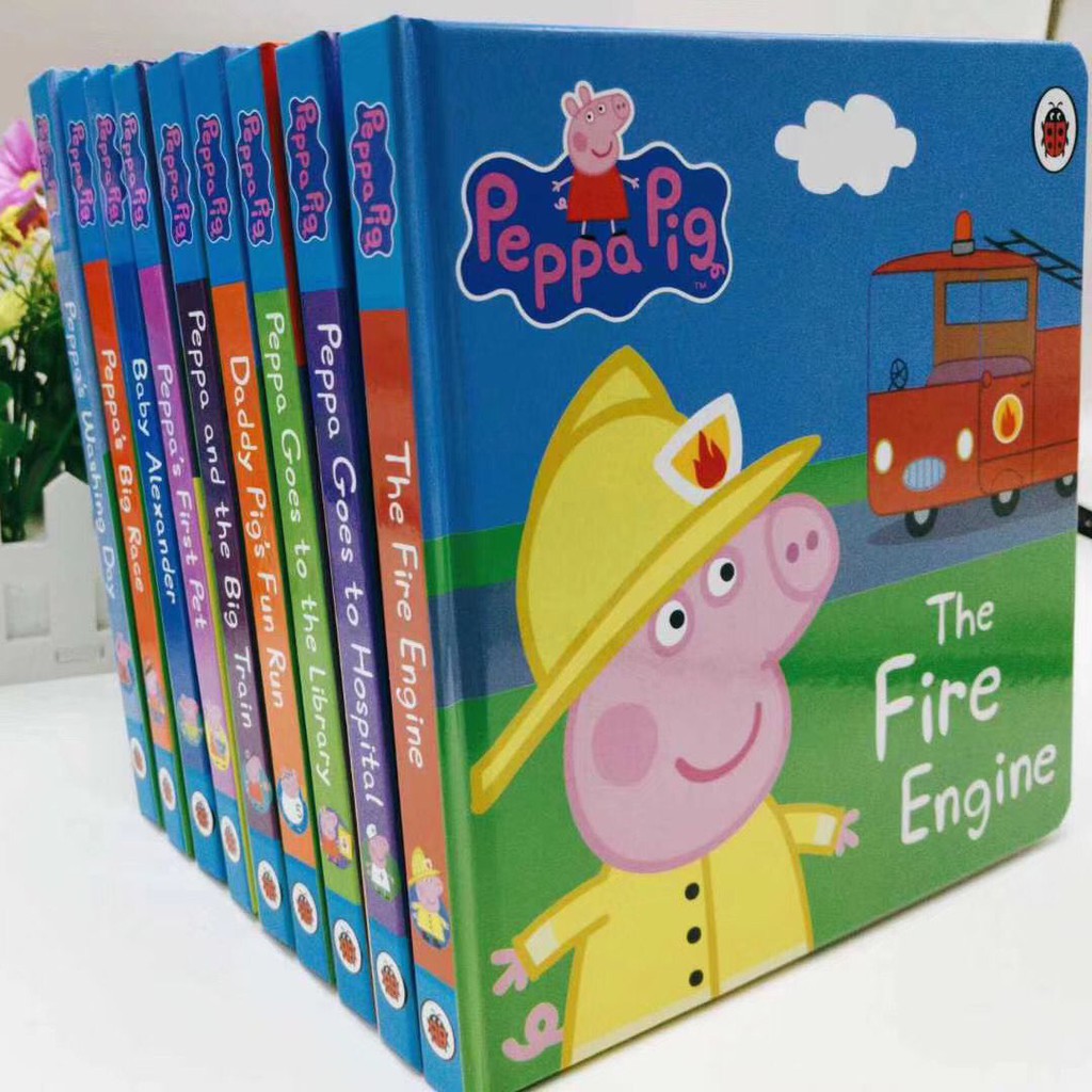 Peppa pig Fire Engine story box 9 cardboard book Original English
