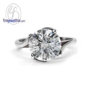 Finejewelthai แหวน-แหวนเพชร-แหวนเงินแท้-Minimal-Diamond-CZ-Silver-Ring - R1042cz