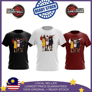 เสื้อยืดผ้าฝ้าย 100% พิมพ์ลาย NBA SUPER STAR BAJU UNISEX