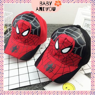 สินค้าพร้อมส่งหมวก เด็กลายสไปเดอร์แมน แฟชั่นแก๊ปเด็ก Baby hat หมวกแมงมุม