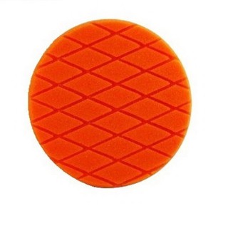 ฟองน้ำขัดสีรถ 6นิ้ว สีส้ม Orange Diamond Cross Light Cutting/Buffing Foam 6inch (สำหรับแป้นจับ 5นิ้ว เพื่อเว้นขอบ)