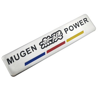 รถยนต์อลูมิเนียมสีแดง MUGEN POWER สัญลักษณ์สติกเกอร์รถโครเมี่ยมโลโก้ตราด้านหลังสำหรับฮอนด้า