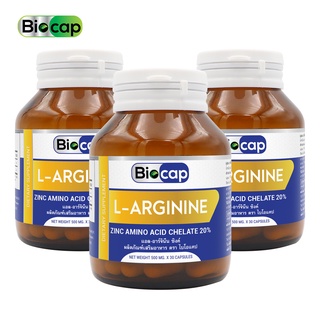 Biocap แอล-อาร์จินีน พลัส ซิงค์ x 3 ขวด ไบโอแคป L-Arginine plus Zinc อาร์จินีน Arginine อาหารเสริมสำหรับผู้ชาย