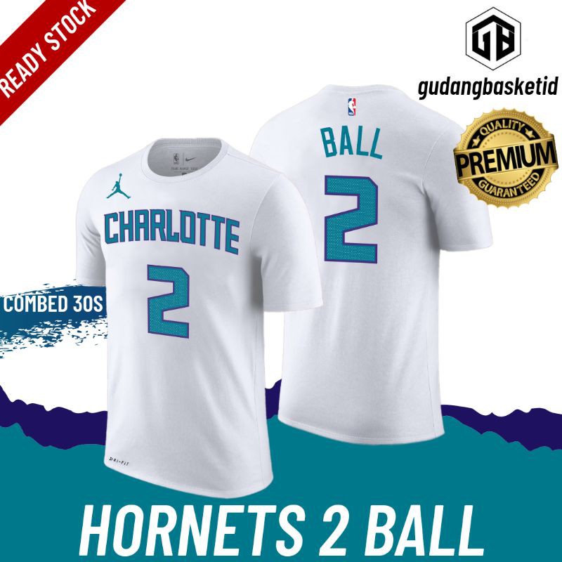 เสื้อยืดพิมพ์ลายแฟชั่นnike-เสื้อยืดบาสเก็ตบอล-พิมพ์ลาย-nba-gametime-hornets-2-ball