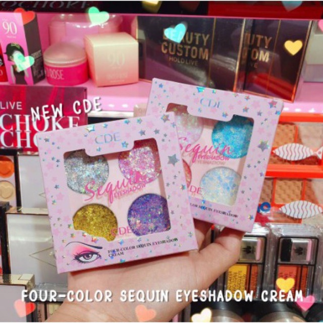 cd050-cde-eyeshadow-กากเพชรทาตา-4-สีใน1-ตลับเทรนด์แต่งตากลิตเตอร์ได้ฮิตมากๆและนอกจากการทาอายแชโดว์กลิตเตอร์