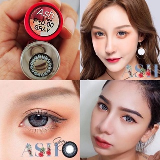 คอนแทคเลนส์ บิ๊กอาย รุ่น Ash สีเทา/ gray ตัดขอบเก๋ๆ ค่าสายตาปกติ