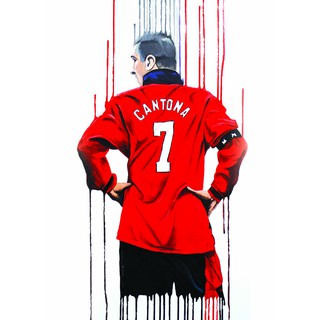 เอริก ก็องโตนา Eric Cantona Manchester United MUFC แมนเชสเตอร์ยูไนเต็ด แมนยู Poster โปสเตอร์ รูปภาพ Red Devils ฟุตบอล