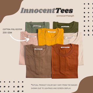 เสื้อยืด[INNOCENTEES] UNISEX PLAIN TSHIRT II ARMY, OLIVE, MOCHA, MUSTARD, RUST, KHAKI II SMALL TO 2XL