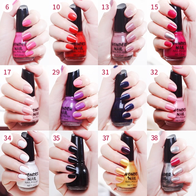 สีกึ่งเจล-สีทาเล็บ-ไม่ต้องอบ-แห้งไว-wonder-nail-20ml-สีสวย-สด-ไม่ต้องอบ