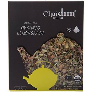 Chaidim Organic Lemongrass Herbal Tea - ชาสมุนไพรออแกนิกตะไคร้ - 25 Teabags