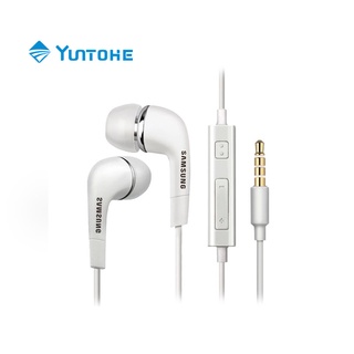 YUNTOHE หูฟัง SAMSUNG HS330 EHS64 แบบมีสาย3.5มม.พร้อมไมโครโฟนสำหรับ หูฟังอินเอียร์สากลสำหรับ Android 3.5 มม.