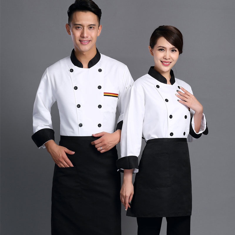 เสื้อเชฟ-hot-sale-ชุดครัวทำอาหารแขนยาวสำหรับผู้ชายและผู้หญิง