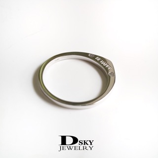 แหวนเงินแท้ แหวนสลักชื่อ แหวนแฟชั่น ราคาถูก ชุบทองคำขาว แหวนสไตล์มินิมอล สลักตัวอักษรได้ 16ตัว หน้า-หลัง