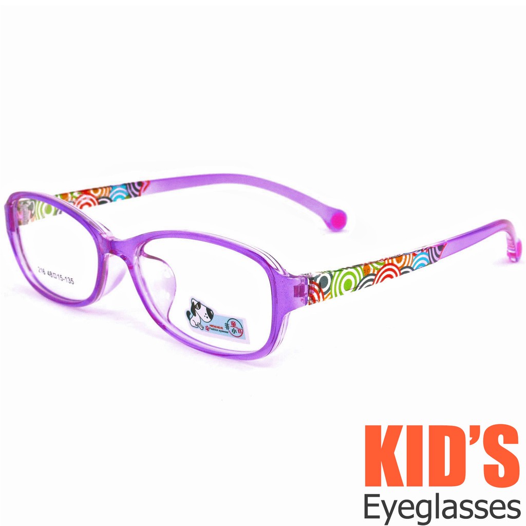 fashion-216-สีม่วงกรอบใส-แว่นตาแฟชั่น-เด็ก-แว่นตาเด็ก-แว่นเด็ก-ขาข้อต่อ