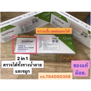 ภาพขนาดย่อของภาพหน้าปกสินค้าFlash sale (เทสเสียเคลมฟรี )ชุดตรวจ atk 2 in 1 Gica จิก้า ตรวจได้ทั้งจมูกและน้ำลาย testsealabs จากร้าน everydayengine_thailand บน Shopee ภาพที่ 1