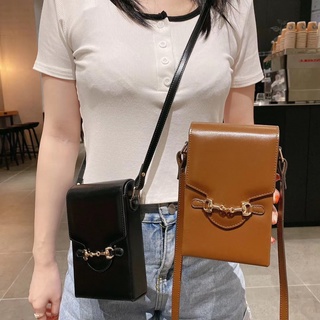 จุด  2020 autumn new soft leather Korean version clutch bag card shoulder bag fashion horsebit change bag mobile phone bag